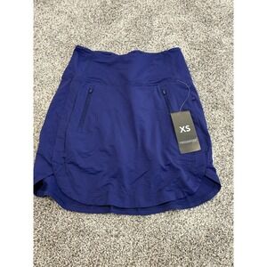 IBKÜL‎ Womens Straight 17.5 Inch Skort Navy Blue IceFil UPF 50+ 28000 XS